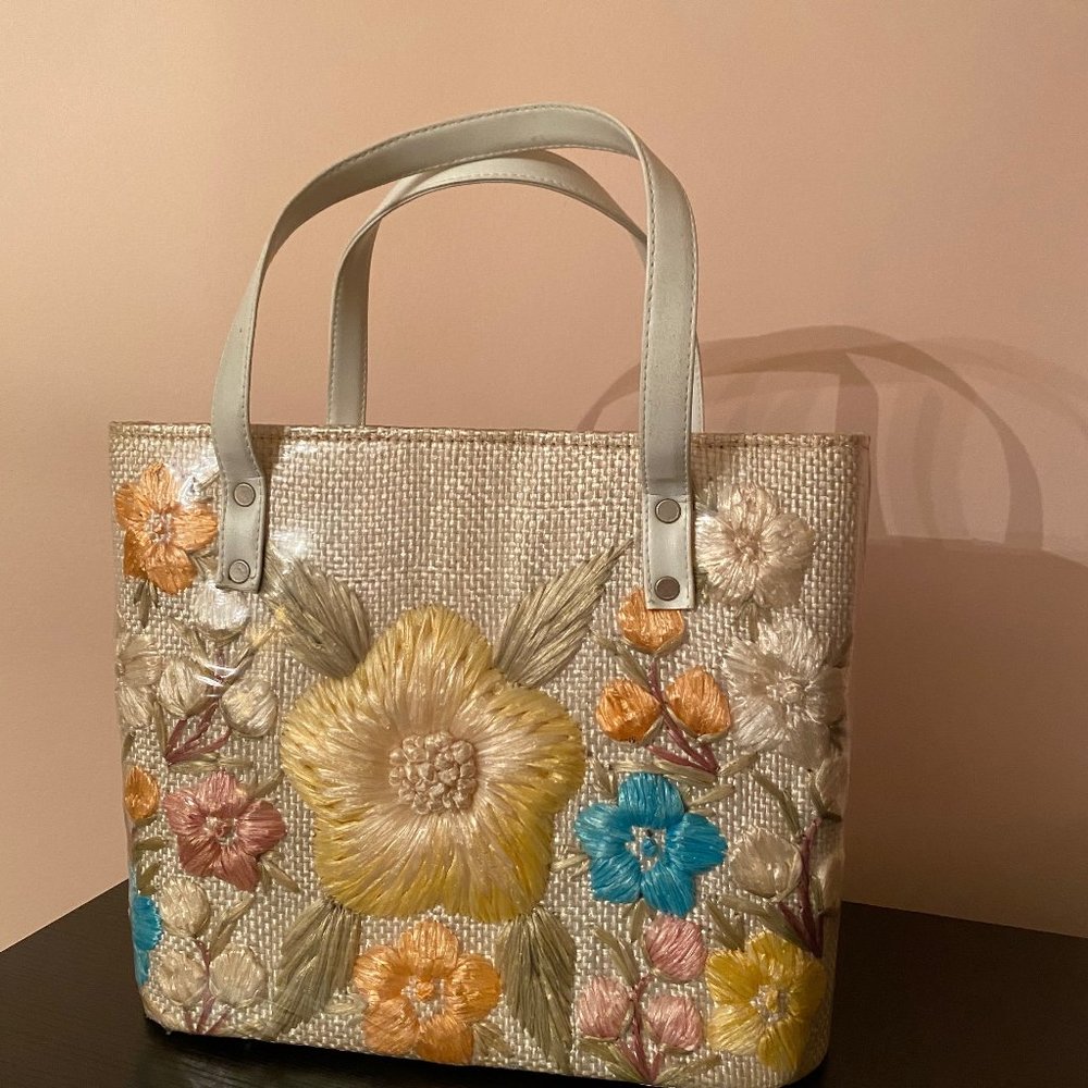 70s Bag - straw and plastic